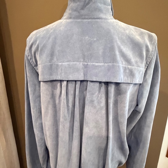 Liz Claiborne Women's Soft Blue/Periwinkle Suede Leather Jacket, Size XL - Picture 3 of 16